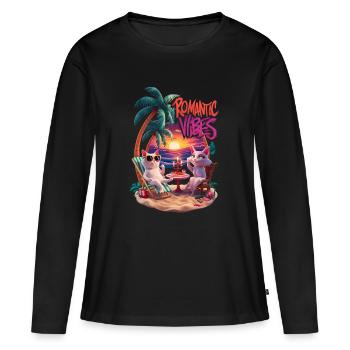 Gueule de bois romantique sur la plage - T-shirt manches longues Premium bio Femme - noir - Devant - Julia (174cm)