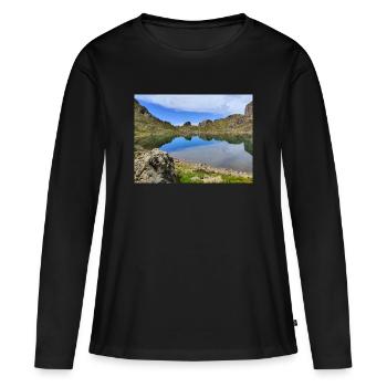 Lac Robert - T-shirt manches longues Premium bio Femme - noir - Devant - Julia (174cm)