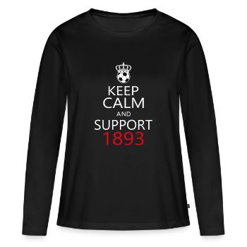 Support 1893 - Frauen Premium Bio Langarmshirt - Schwarz - Vorne - Julia (174cm)