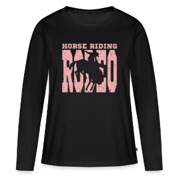 Interesting rodeo motif - Women's Premium Organic Long Sleeve Shirt - black - Front - Julia (174cm)
