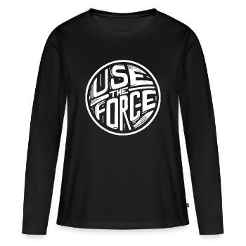 Utilisez la force 2 (sombre) - T-shirt manches longues Premium bio Femme - noir - Devant - Julia (174cm)