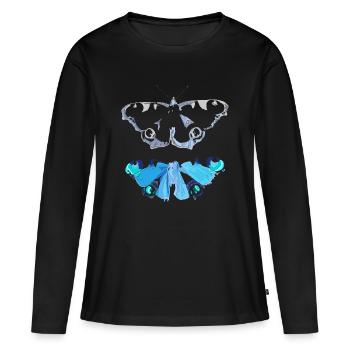 Tomber dans le caractère - T-shirt manches longues Premium bio Femme - noir - Devant - Julia (174cm)
