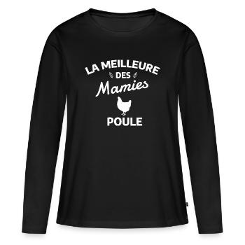 Citations Surprenantes pour Mamies Passionnées - T-shirt manches longues Premium bio Femme - noir - Devant - Julia (174cm)