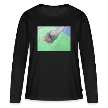 CSD Berlin (Colonne de la Victoire en miroir dans la flaque d’eau) - T-shirt manches longues Premium bio Femme - noir - Devant - Julia (174cm)