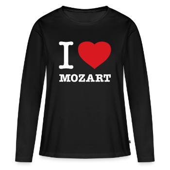 I LOVE MOZART - Frauen Premium Bio Langarmshirt - Schwarz - Vorne - Julia (174cm)