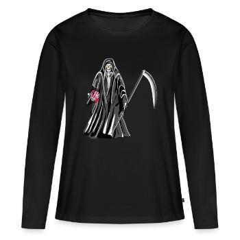 La Faucheuse - T-shirt manches longues Premium bio Femme - noir - Devant - Julia (174cm)