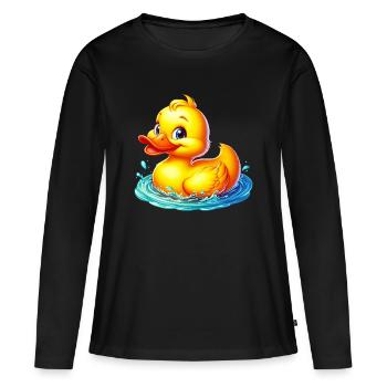 Caneton Canard Canard Canard - T-shirt manches longues Premium bio Femme - noir - Devant - Julia (174cm)