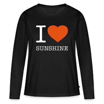 J’AIME LE SOLEIL SOLEIL - T-shirt manches longues Premium bio Femme - noir - Devant - Julia (174cm)