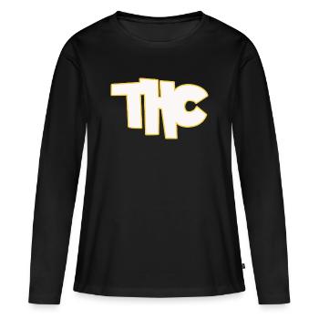 THC - T-shirt manches longues Premium bio Femme - noir - Devant - Julia (174cm)