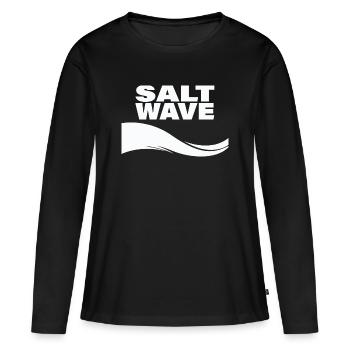 VAGUE DE SEL - T-shirt manches longues Premium bio Femme - noir - Devant - Julia (174cm)