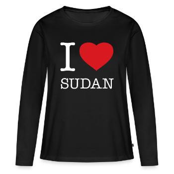 I LOVE SUDAN - Women's Premium Organic Long Sleeve Shirt - black - Front - Julia (174cm)