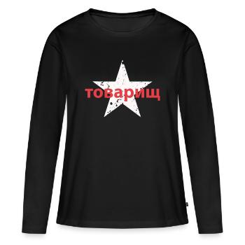 товарищ - T-shirt manches longues Premium bio Femme - noir - Devant - Julia (174cm)