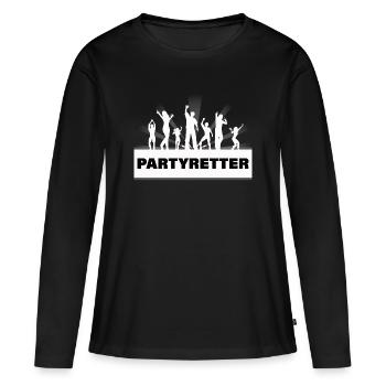 SAUVEURS DE FÊTE - T-shirt manches longues Premium bio Femme - noir - Devant - Julia (174cm)