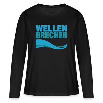 BRISE-LAMES - T-shirt manches longues Premium bio Femme - noir - Devant - Julia (174cm)