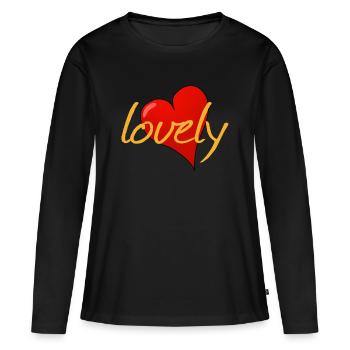 CHARMANT - T-shirt manches longues Premium bio Femme - noir - Devant - Julia (174cm)