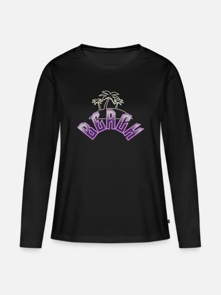 Beach - Women's Premium Organic Long Sleeve Shirt - black