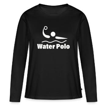 WATER POLO - Frauen Premium Bio Langarmshirt - Schwarz - Vorne - Julia (174cm)