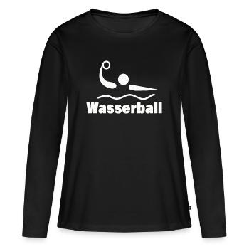 WASSERBALL - Frauen Premium Bio Langarmshirt - Schwarz - Vorne - Julia (174cm)