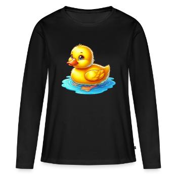 Caneton Canard Canard Canard - T-shirt manches longues Premium bio Femme - noir - Devant - Julia (174cm)