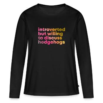 Igel Igel Igel Igel - Frauen Premium Bio Langarmshirt - Schwarz - Vorne - Julia (174cm)