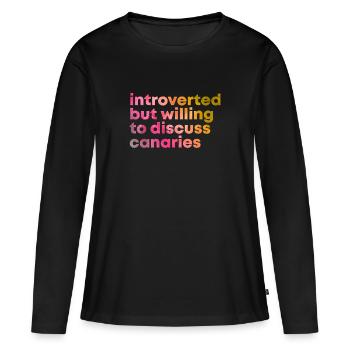 Canary - Women's Premium Organic Long Sleeve Shirt - black - Front - Julia (174cm)