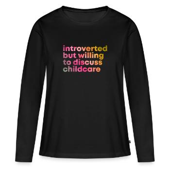Garde d’enfants Garde d’enfants Garde d’enfants - T-shirt manches longues Premium bio Femme - noir - Devant - Julia (174cm)
