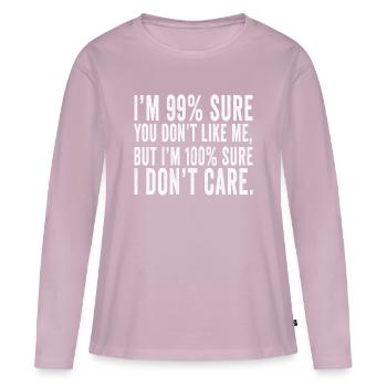 Snarky Bold Quote Graphic Tee - T-shirt manches longues Premium bio Femme - rose poudré - Devant - Julia (174cm)
