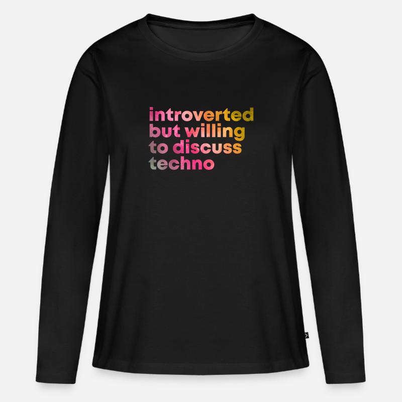 Techno - Frauen Premium Bio Langarmshirt - Schwarz