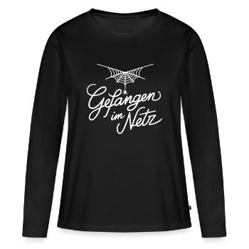 Gefangen im Netz - Frauen Premium Bio Langarmshirt - Schwarz - Vorne - Julia (174cm)