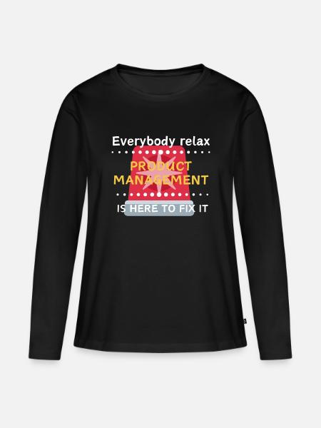 Everbody Relax - Frauen Premium Bio Langarmshirt - Schwarz