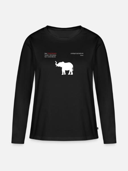 Elefant - Frauen Premium Bio Langarmshirt - Schwarz