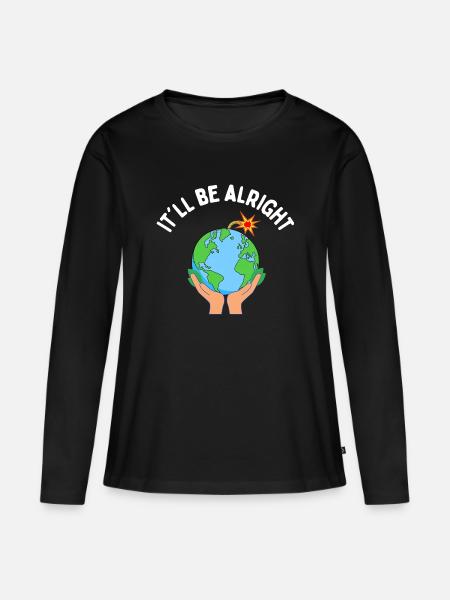 Es wird schon gut - Frauen Premium Bio Langarmshirt - Schwarz