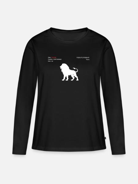 Löwe - Frauen Premium Bio Langarmshirt - Schwarz