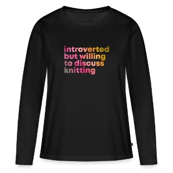 Stricken Stricken Stricken - Frauen Premium Bio Langarmshirt - Schwarz - Vorne - Julia (174cm)