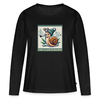 Better too late than ugly - Ganja Snail Joint - Women's Premium Organic Long Sleeve Shirt - black - Front - Julia (174cm)