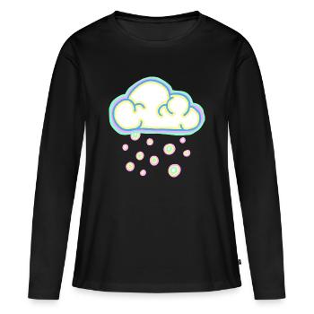 Pastel cloud and snow - Women's Premium Organic Long Sleeve Shirt - black - Front - Julia (174cm)