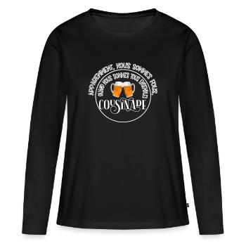 Cousinade + Jahr oder Datum zum Personalisieren - Frauen Premium Bio Langarmshirt - Schwarz - Vorne - Julia (174cm)