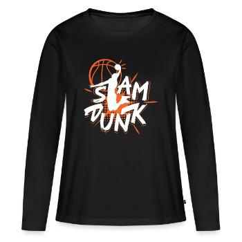 Basketball Slam Dunk Motifs - T-shirt manches longues Premium bio Femme - noir - Devant - Julia (174cm)