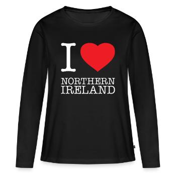 J’AIME L’IRLANDE DU NORD Nordirland - T-shirt manches longues Premium bio Femme - noir - Devant - Julia (174cm)