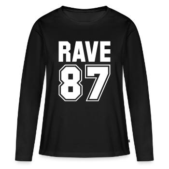 RAVE 87 - T-shirt manches longues Premium bio Femme - noir - Devant - Julia (174cm)