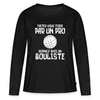 pétanque, pétanque fan, bowling alley - Women's Premium Organic Long Sleeve Shirt - black - Front - Julia (174cm)