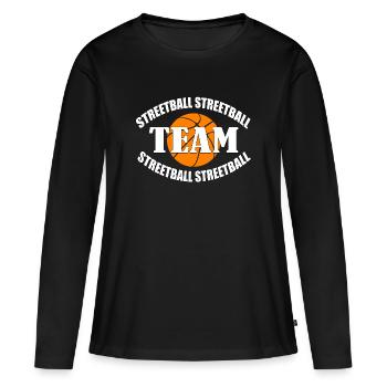 STREETBALL - Women's Premium Organic Long Sleeve Shirt - black - Front - Julia (174cm)