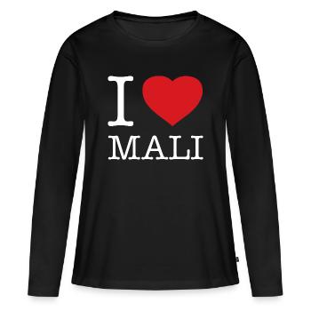 J’ADORE MALI - T-shirt manches longues Premium bio Femme - noir - Devant - Julia (174cm)
