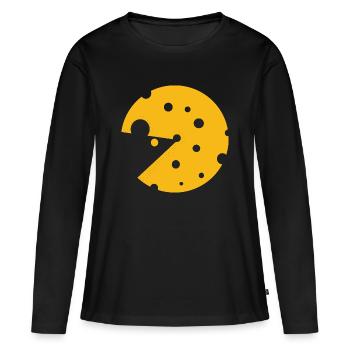 Du fromage ou une souris dans cette illusion d’optique amusante - T-shirt manches longues Premium bio Femme - noir - Devant - Julia (174cm)
