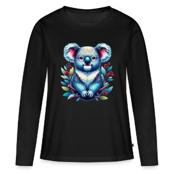 Koala - Frauen Premium Bio Langarmshirt - Schwarz - Vorne - Julia (174cm)
