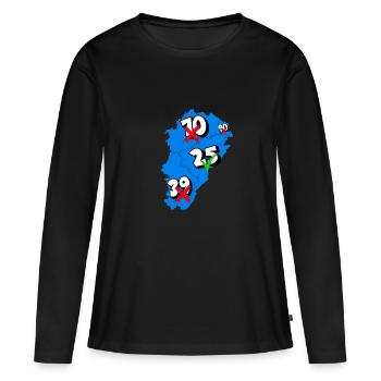 Région franche comté - T-shirt manches longues Premium bio Femme - noir - Devant - Julia (174cm)