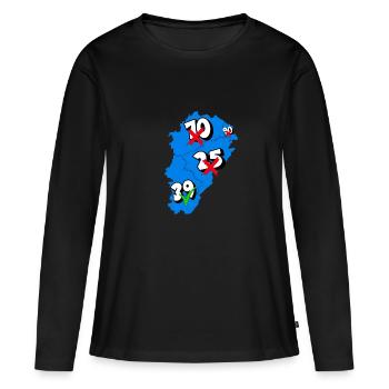 Région franche comté - T-shirt manches longues Premium bio Femme - noir - Devant - Julia (174cm)