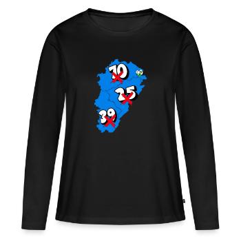 Région franche comté - T-shirt manches longues Premium bio Femme - noir - Devant - Julia (174cm)