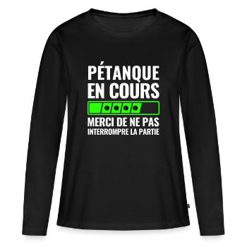Pétanque In Progress - Women's Premium Organic Long Sleeve Shirt - black - Front - Julia (174cm)