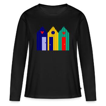 anniversaire. anniversaire décennie. humour. drôle - T-shirt manches longues Premium bio Femme - noir - Devant - Julia (174cm)